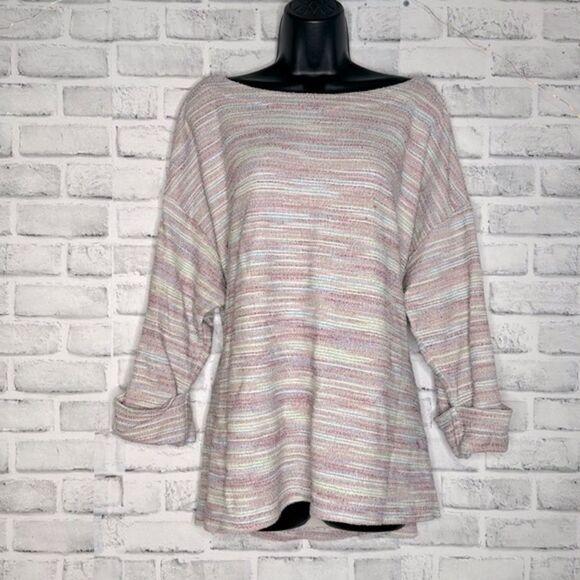 Talbots ‘Sunday Morning’ Multicolored Knit Sweater 3X Plus Petite - Picture 1 of 4
